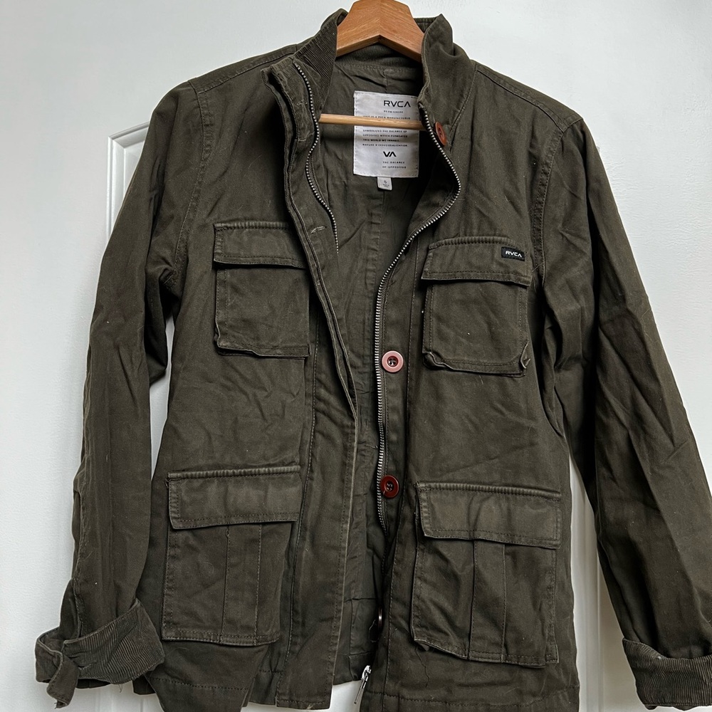 RVCA S Olive Green Canvas Jacket